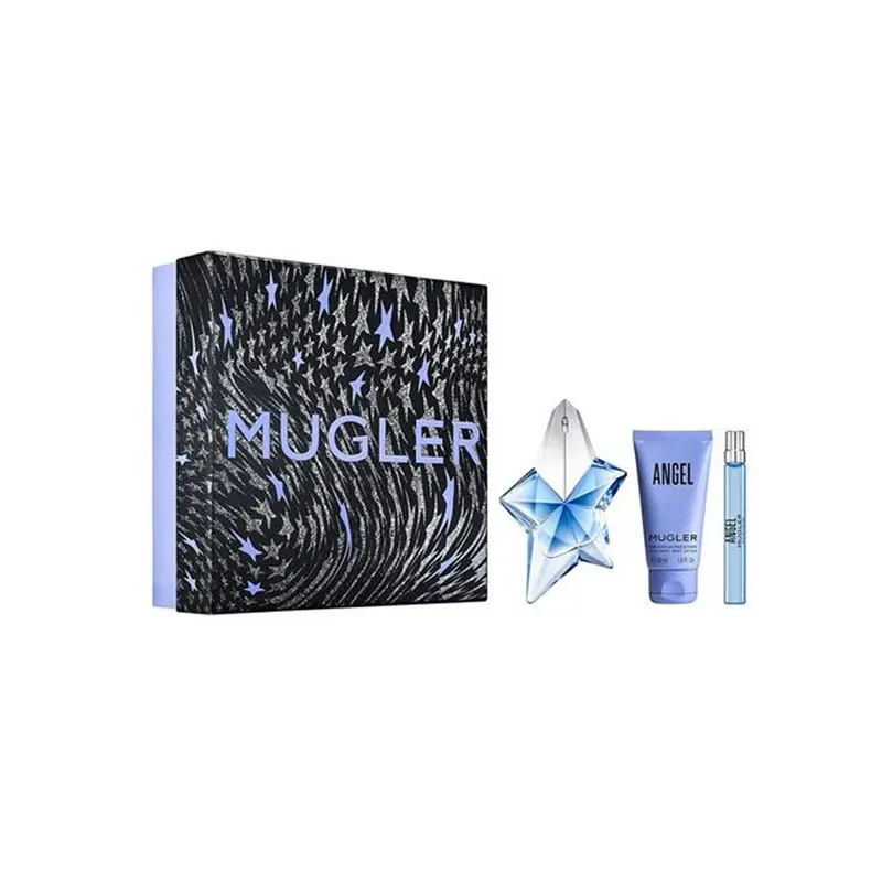 Angel Eau de parfum Ricaricabile Cofanetto regalo con Latte corpo e Travel size