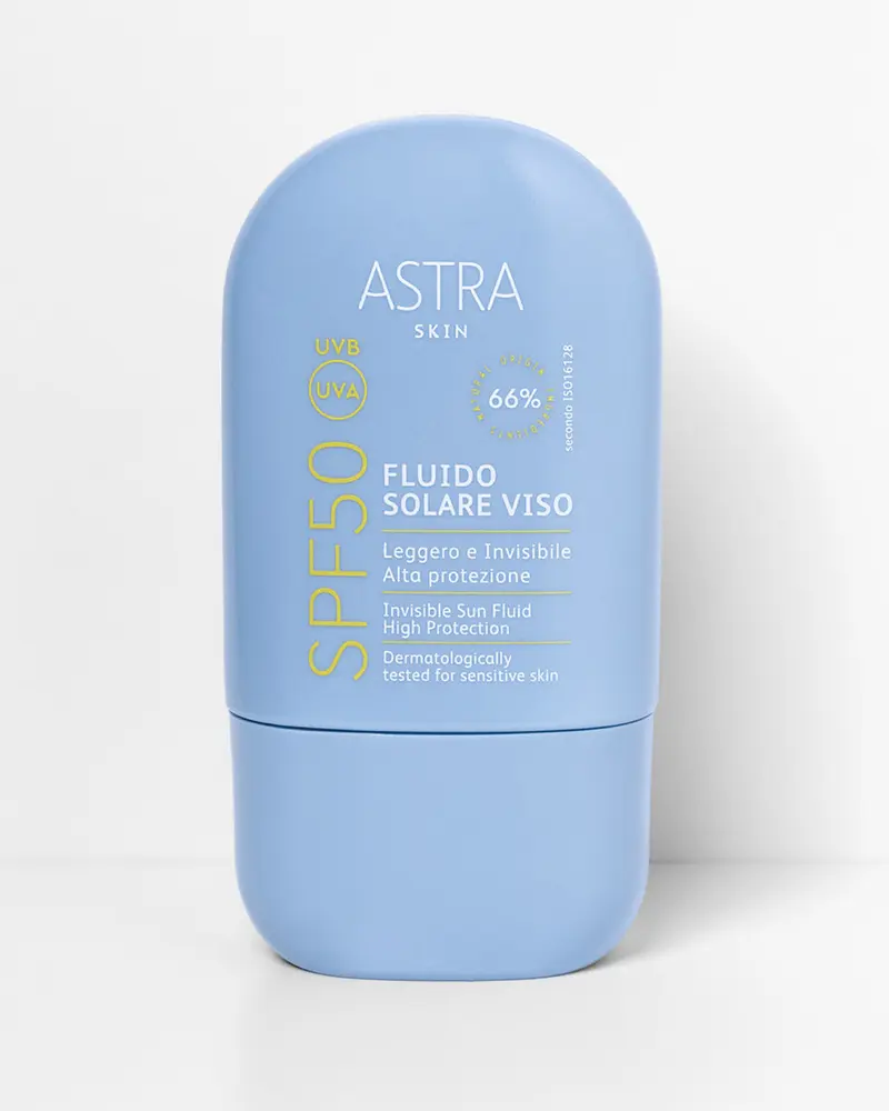 ASTRA SKIN SPF50 FLUIDO SOLARE VISO - Invisibile, Alta Protezione
