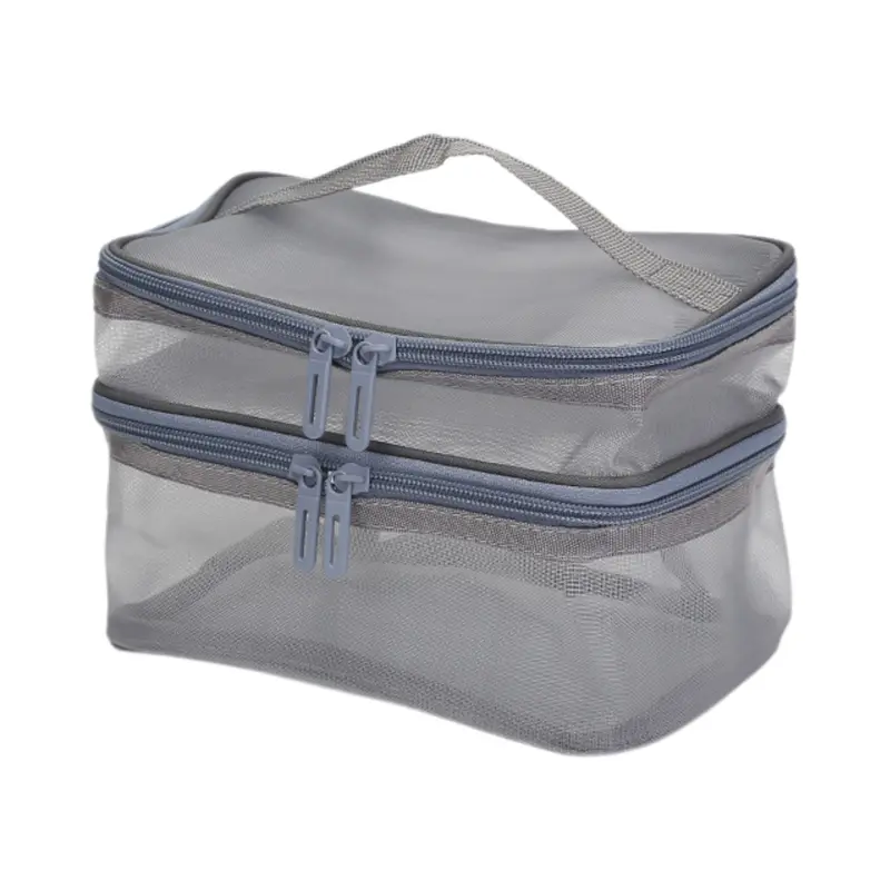 Beauty Case da Viaggio in Rete con Manico e 2 Scomparti