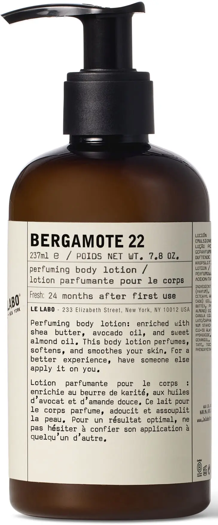 Bergamote 22 Body Lotion Lozione Corpo