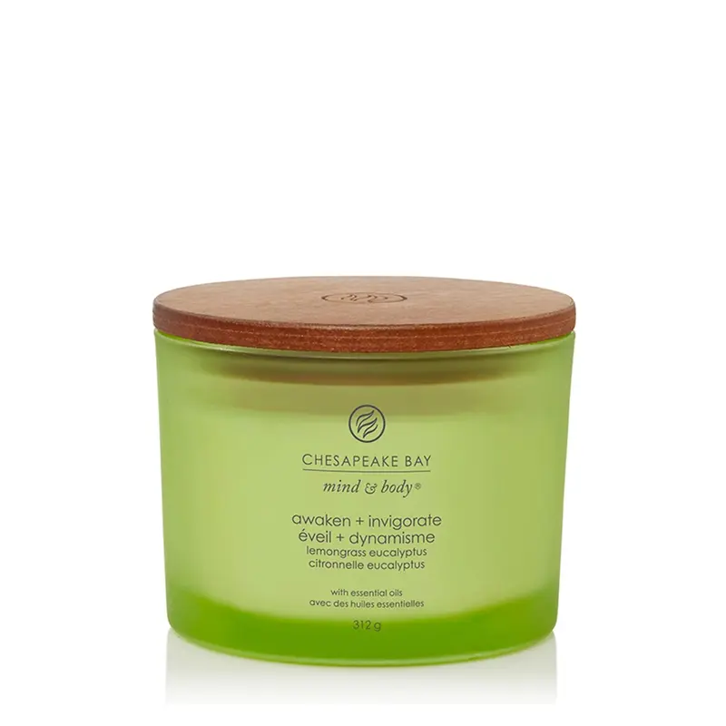 Chesapeake Bay Candle Awaken & Invigorate (Lemongrass Eucalyptus) 3 stoppini nvigorate (Lemongrass Eucalyptus)