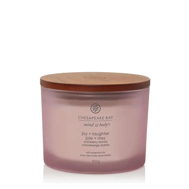 Chesapeake Bay Candle Joy & Laughter (Cranberry Dahlia) 3 stoppini hter (Cranberry Dahlia)