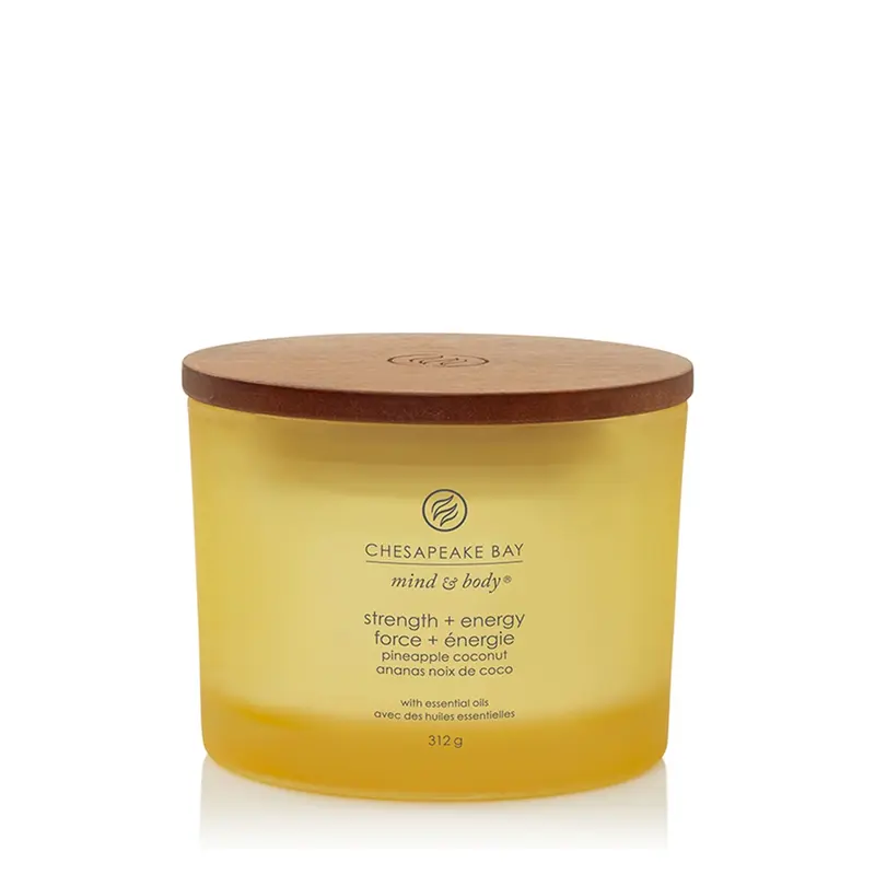 Chesapeake Bay Candle Strength & Energy (Pineapple Coconut) 3 stoppini Energy (Pineapple Coconut)