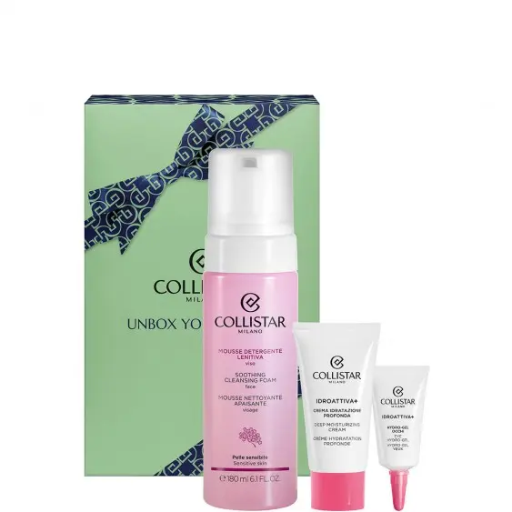 Collistar Unbox Your Beauty Mousse Detergente Viso + Crema Idratante + Hydro Gel Occhi