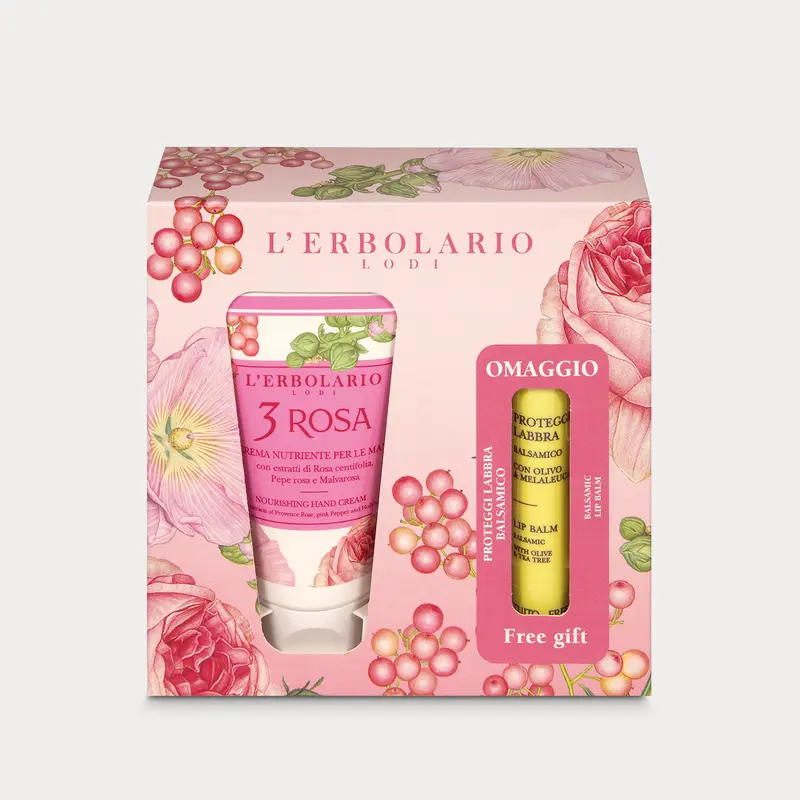Crema Mani 3 Rosa e Proteggilabbra in omaggio