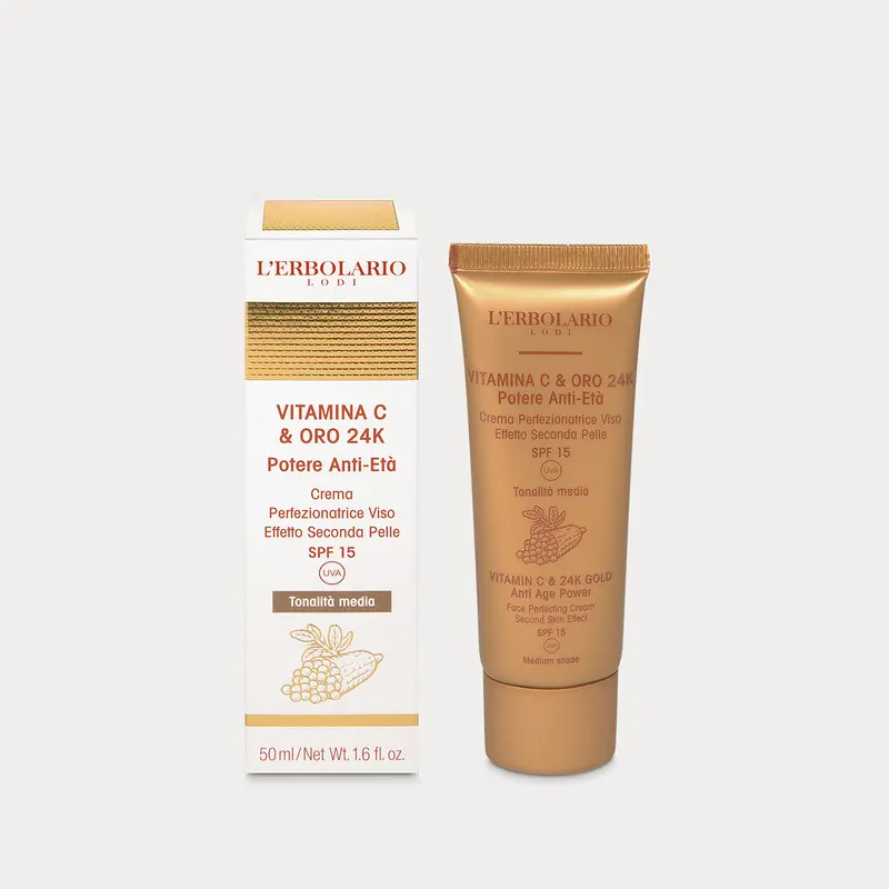 Crema  Perfezionatrice Viso tonalità media Vitamina C & Oro 24K
