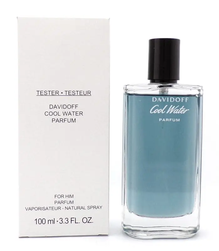 Davidoff Cool Water Parfum da uomo, tester da 100 ml con scatola e tappo.