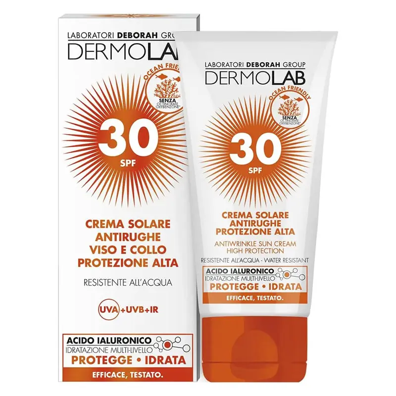 DERMOLAB Crema solare anti-rughe viso e collo SPF 30 50ml