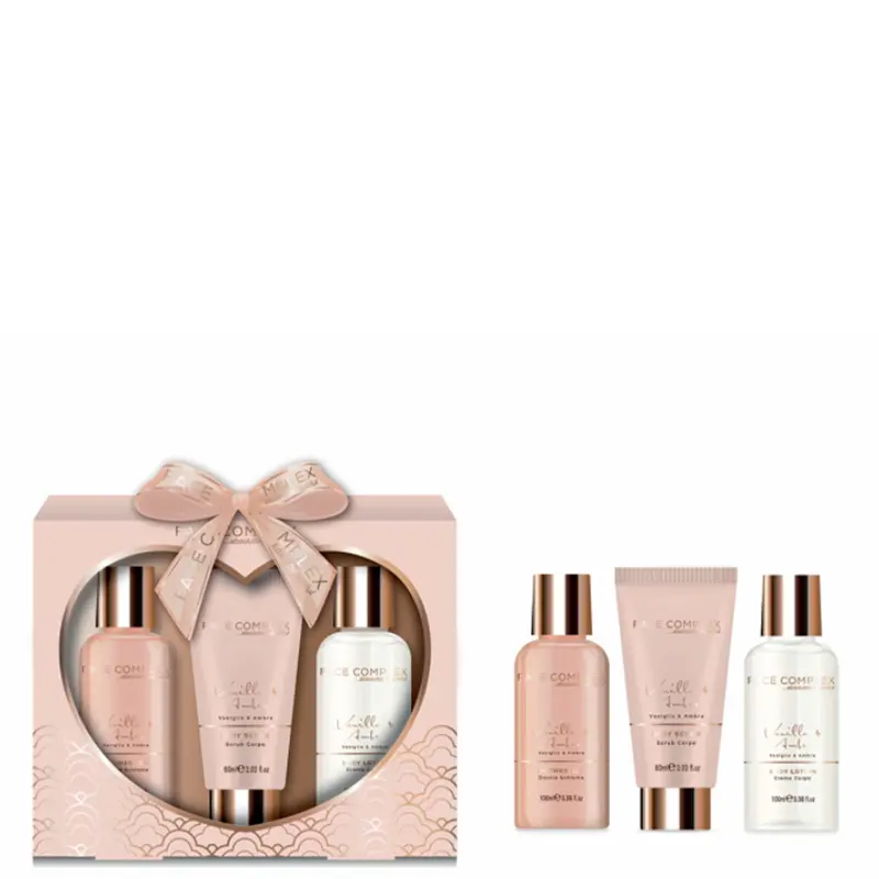 FACE COMPLEX Shower Gel 100 ml + Body Lotion 100 ml + Body Scrub 60 ml 3 pz