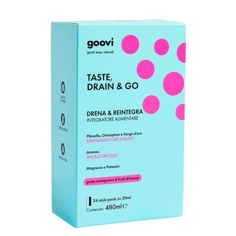 Goovi Taste, Drain & Go Drena & Reintegra Melograno e frutti di bosco 24x 20 ml