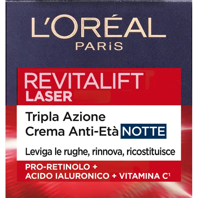 L'Oreal Revitalift Laser Tripla Azione Crema Anti Eta' Notte 50 Ml