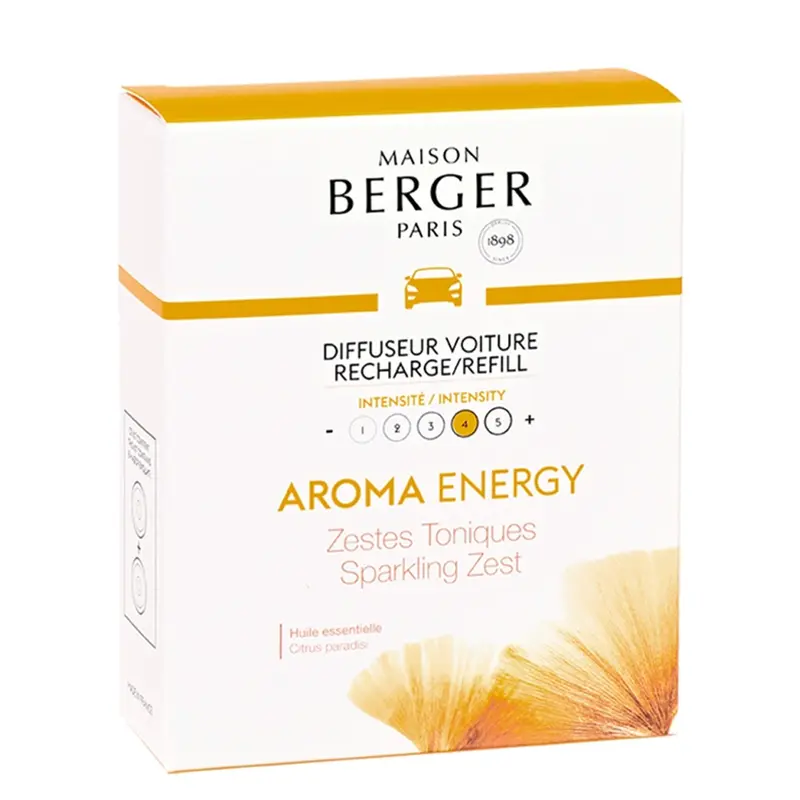 Maison Berger Paris Diffuseur Voiture Recharge Aroma Energy 2x17gr eur Voiture Recharge Aroma Energy