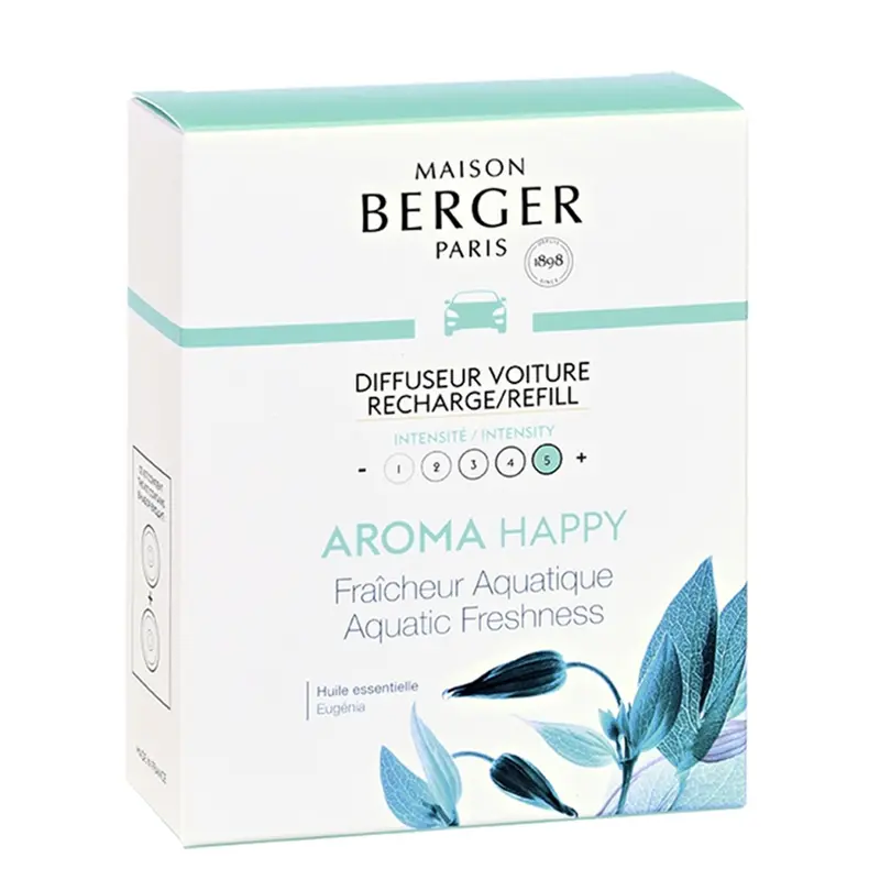 Maison Berger Paris Diffuseur Voiture Recharge Aroma Happy 2x17gr eur Voiture Recharge Aroma Happy
