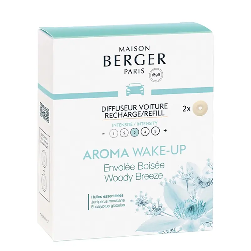 Maison Berger Paris Diffuseur Voiture Recharge Aroma Wake-Up 2x17gr eur Voiture Recharge Aroma Wake-Up