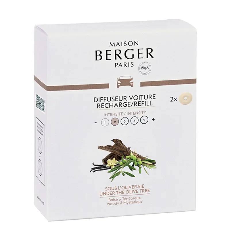 Maison Berger Paris Diffuseur Voiture Recharge Sous L'Oliveraie 2x17gr eur Voiture Recharge Sous L'Oliveraie