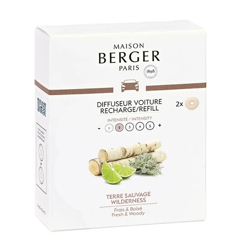 Maison Berger Paris Diffuseur Voiture Recharge Terre Sauvage 2x17gr eur Voiture Recharge Terre Sauvage