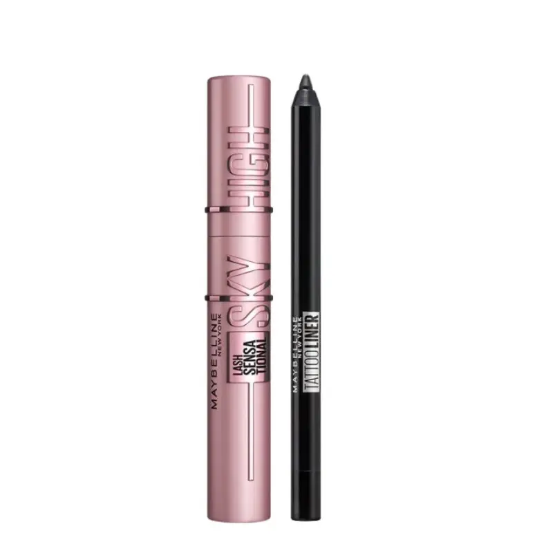 Maybelline Kit Duo Occhi Mascara Lash Sensational Sky High e Tattoo Liner Gel Pencil