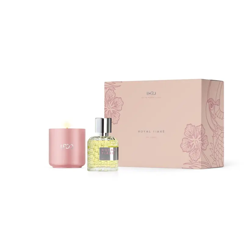 Royal Tiaré Cofanetto regalo con candela profumata