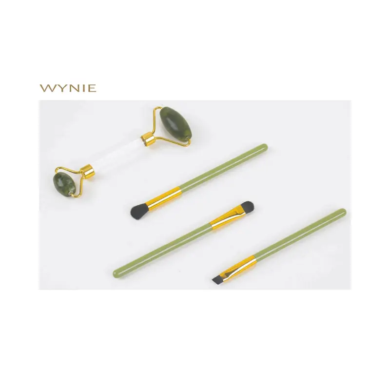 Set Pennelli Makeup con Rullo in Giada Sintetica – Idea Regalo Natale | Wynie Christmas Collection